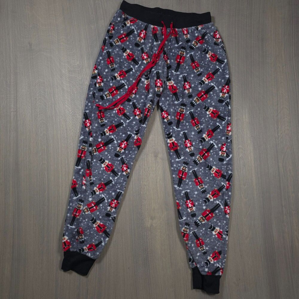 Pillow Talk Nutcracker Pajama Pants Medium Grey & Red